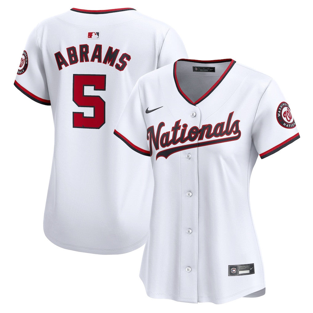 CJ Abrams 5 Washington Nationals Women's Home Limited Player Jersey – White