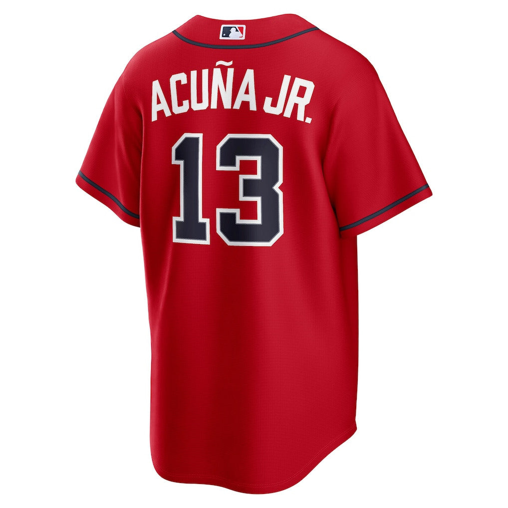Ronald Acuña Jr. 13 Atlanta Braves Alternate 2 Men Jersey - Red