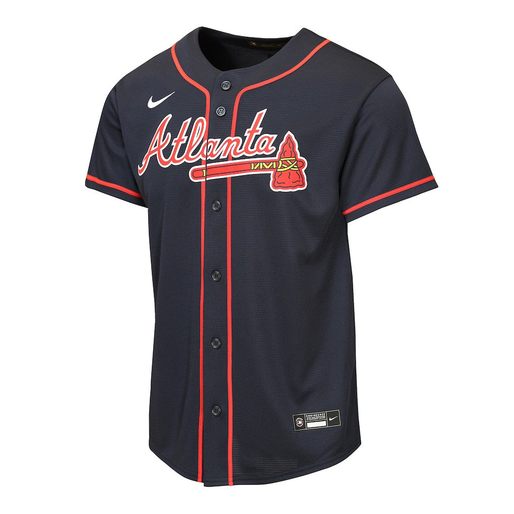Ronald Acuña Jr. 13 Atlanta Braves Alternate YOUTH Jersey - Navy