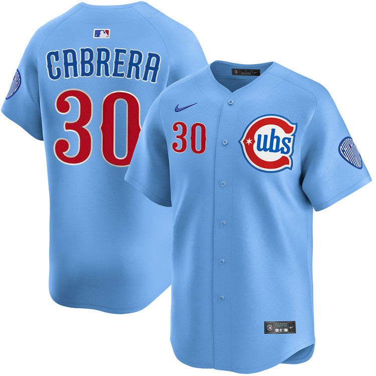 Edward Cabrera 30 Chicago Cubs Alternate Men Jersey - Light Blue
