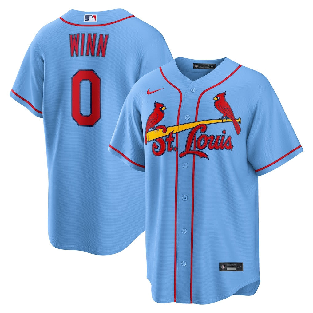 Masyn Winn 0 St. Louis Cardinals Alternate Men Jersey - Light Blue