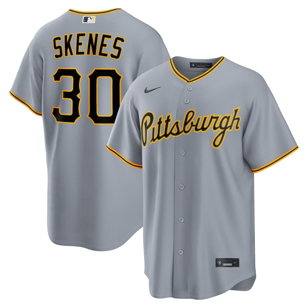 Paul Skenes 30 Pittsburgh Pirates Road Men Jersey - Gray
