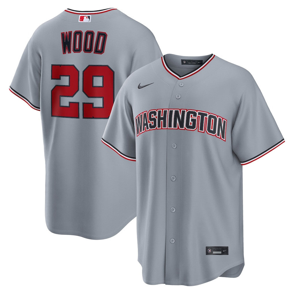 James Wood 29 Washington Nationals Road Men Jersey - Gray
