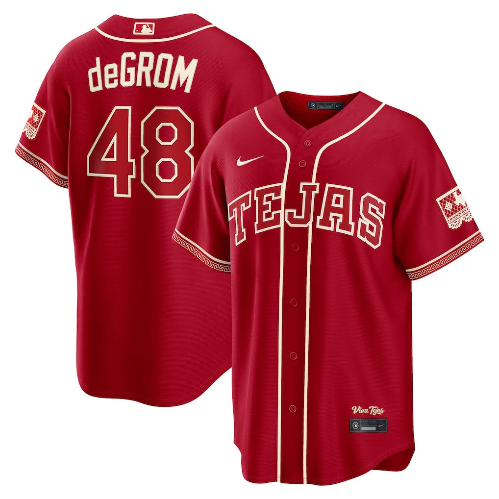 Jacob deGrom 48 Texas Rangers 2026 City Connect Jersey - Men, Red