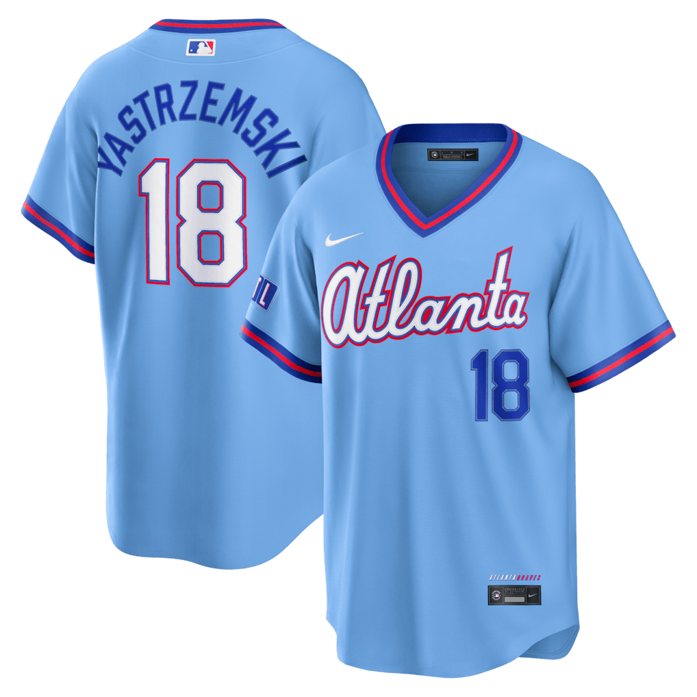 Mike Yastrzemski 18 Atlanta Braves 2026 City Connect Jersey - Men, Powder Blue
