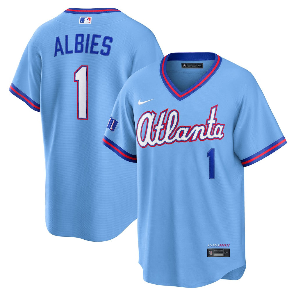 Ozzie Albies 1 Atlanta Braves 2026 City Connect Jersey - Men, Powder Blue