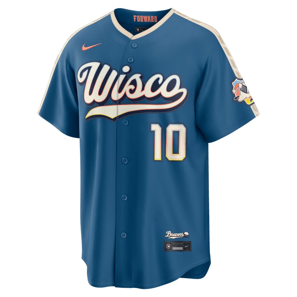 Sal Frelick 10 Milwaukee Brewers 2026 City Connect Jersey - Men, Mineral Blue