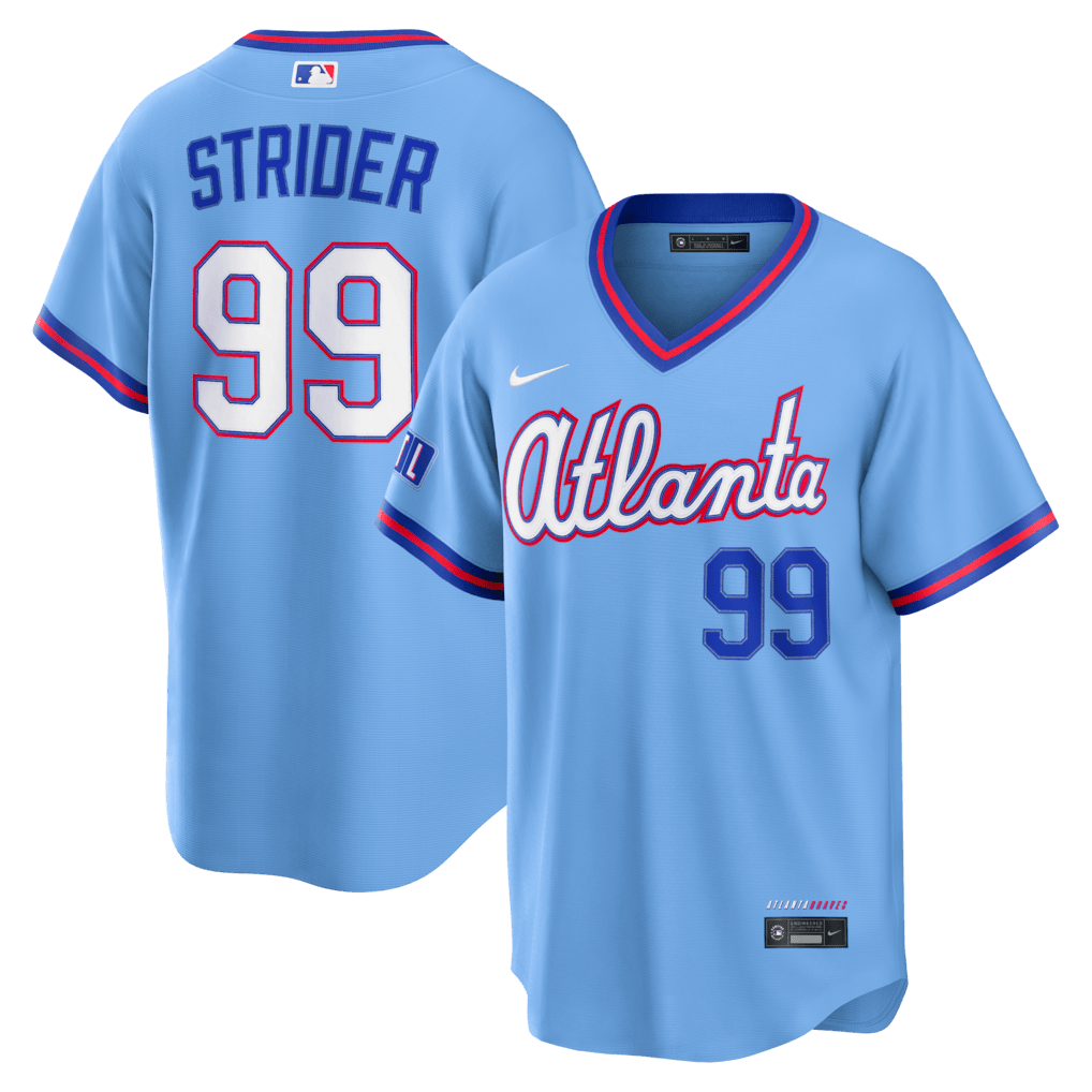 Spencer Strider 99 Atlanta Braves 2026 City Connect Jersey - Men, Powder Blue