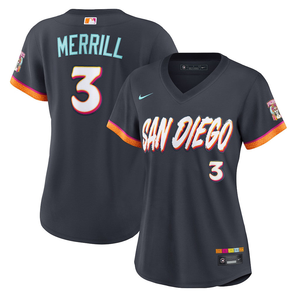 Jackson Merrill 3 San Diego Padres Women's 2026 City Connect Jersey - Obsidian