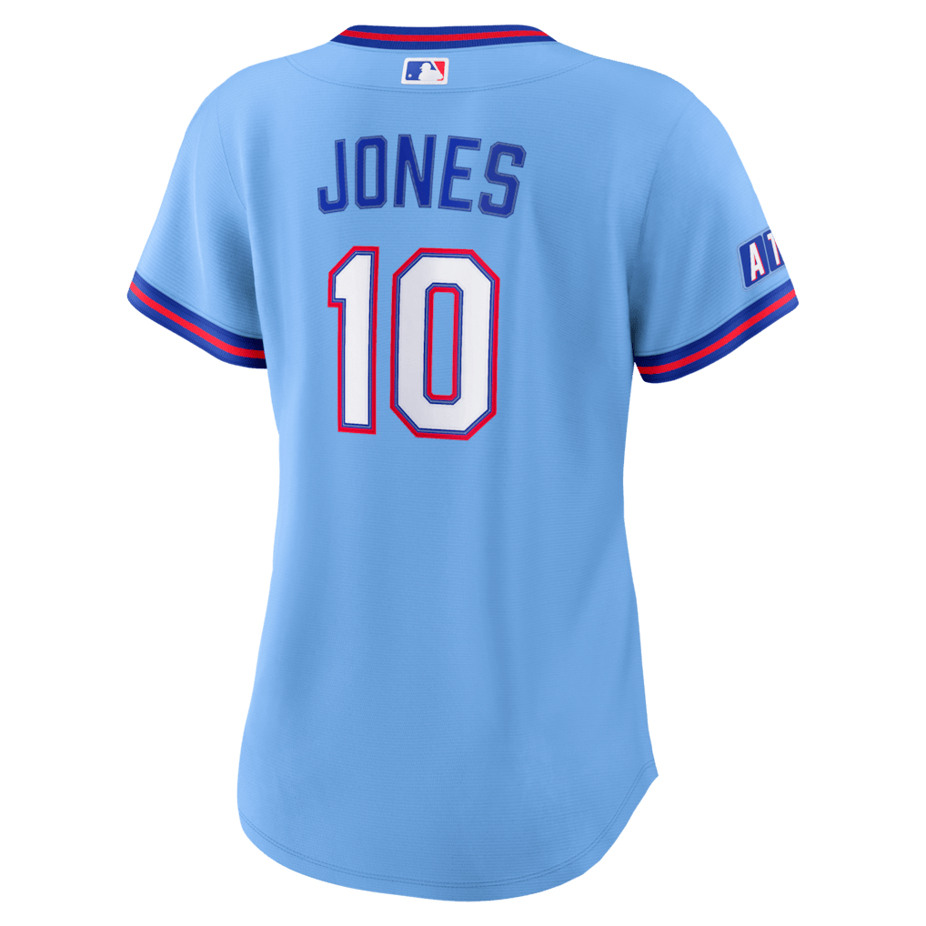 Chipper Jones 10 Atlanta Braves Women's 2026 City Connect Jersey - Powder Blue