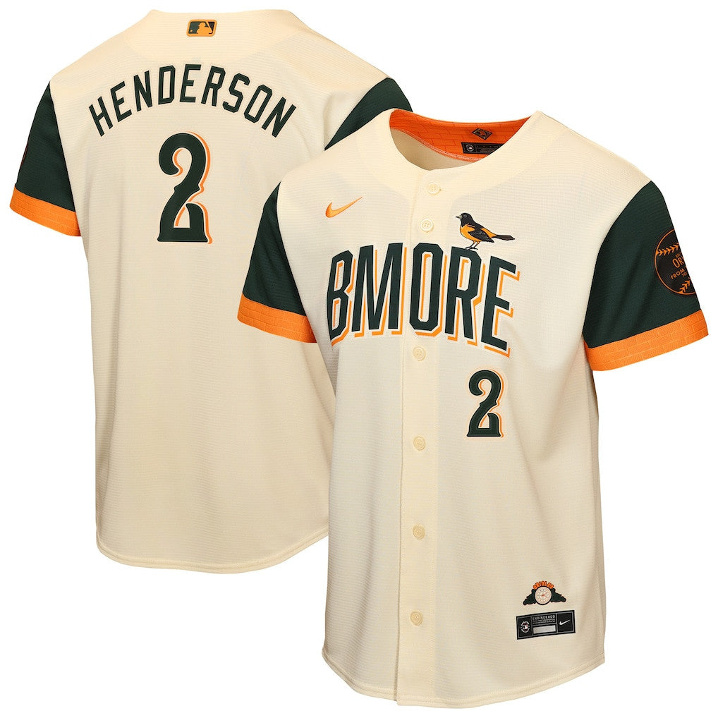 Gunnar Henderson 2 Baltimore Orioles Youth 2026 City Connect Jersey - Cream