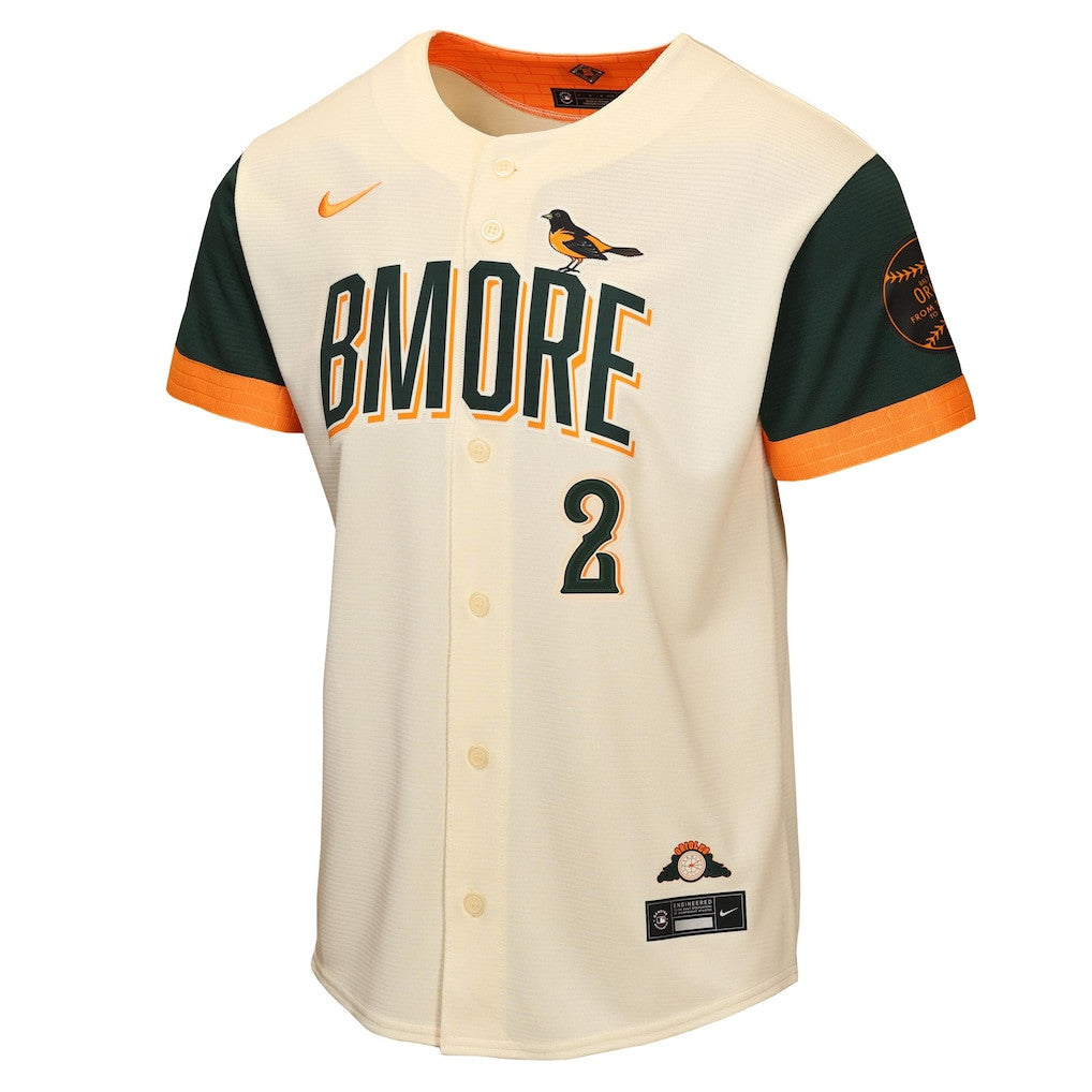 Gunnar Henderson 2 Baltimore Orioles Youth 2026 City Connect Jersey - Cream