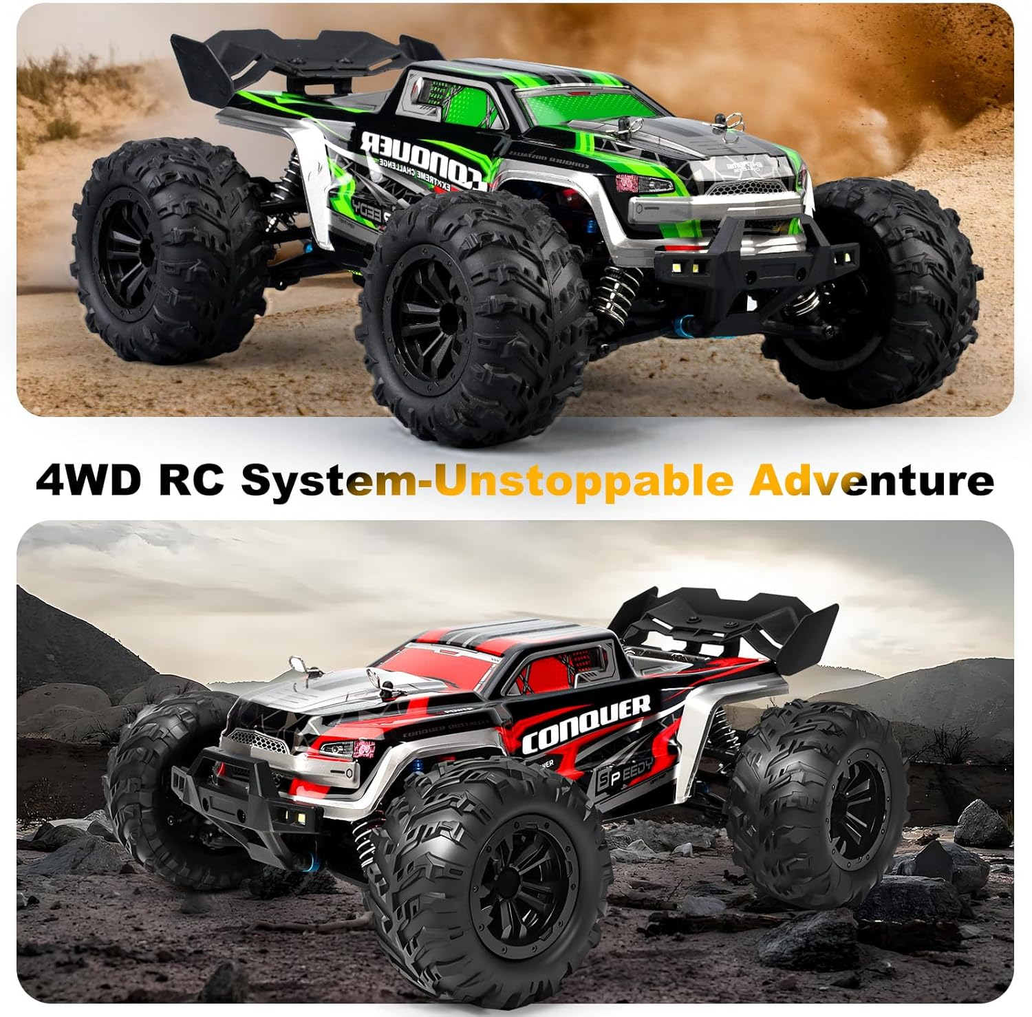 1:16 Scale 40KM/H Waterproof Offroad All Terrains RC Monster Truck (Set 16102)