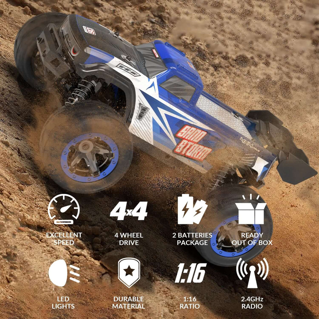 RACENT SandStorm 1/16 High-Speed RC Truck, 40km/h Fast Off-Road Car