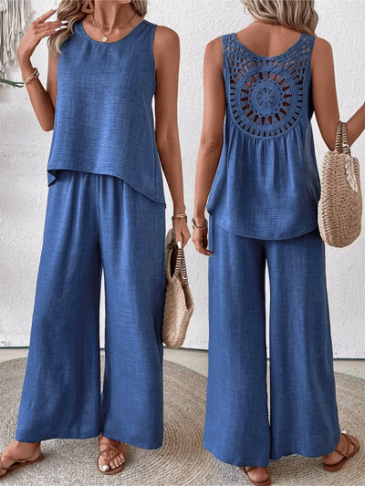 ✨2025 New Arrivals 52% OFF✨Sleeveless Top & Wide-Leg Pants Set