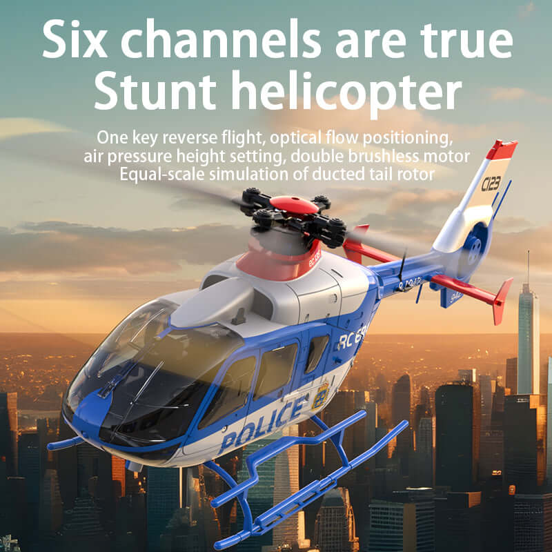 RC ERA C123 6CH Brushless RC Helicopter with Optical Flow, 3 Speed, 1-3 Batteries