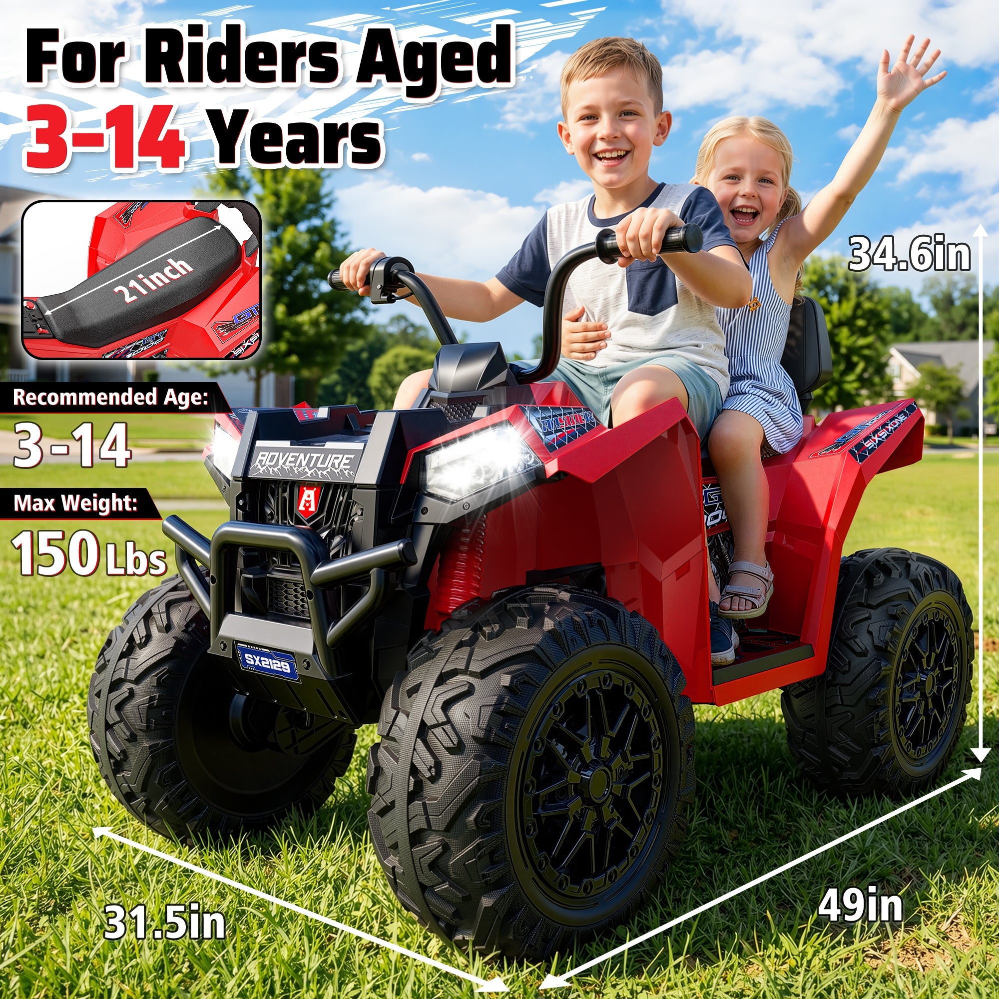 24V Heavy-Duty Ride-On ATV