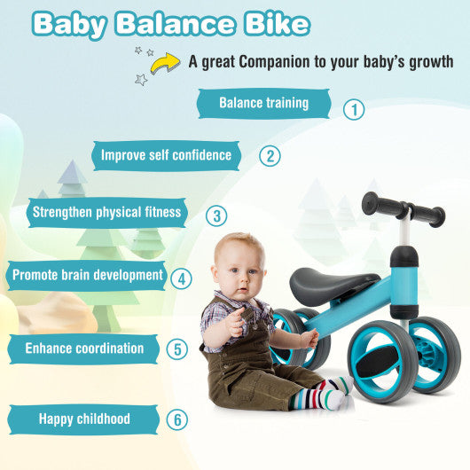 4 Wheels Baby Balance Bike Toy-Blue