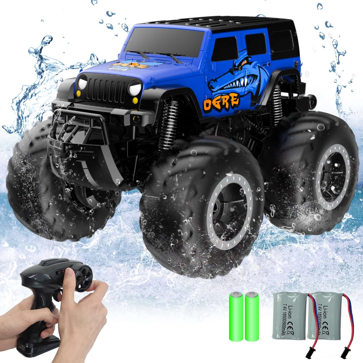 Amphibious All Terrain Off-Road Waterproof RC Monster Truck for Kids