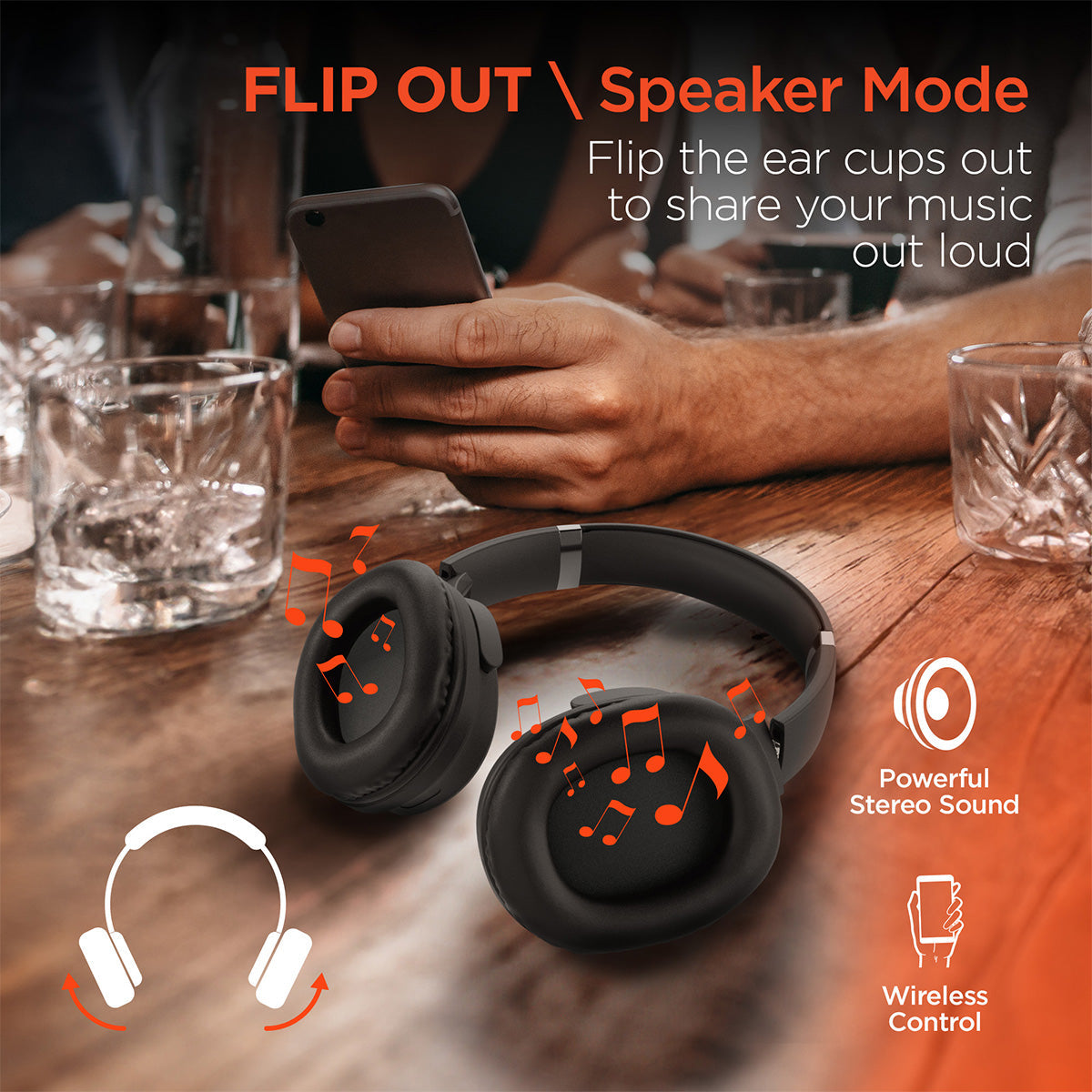 Convertible Wireless Speaker-Headphones
