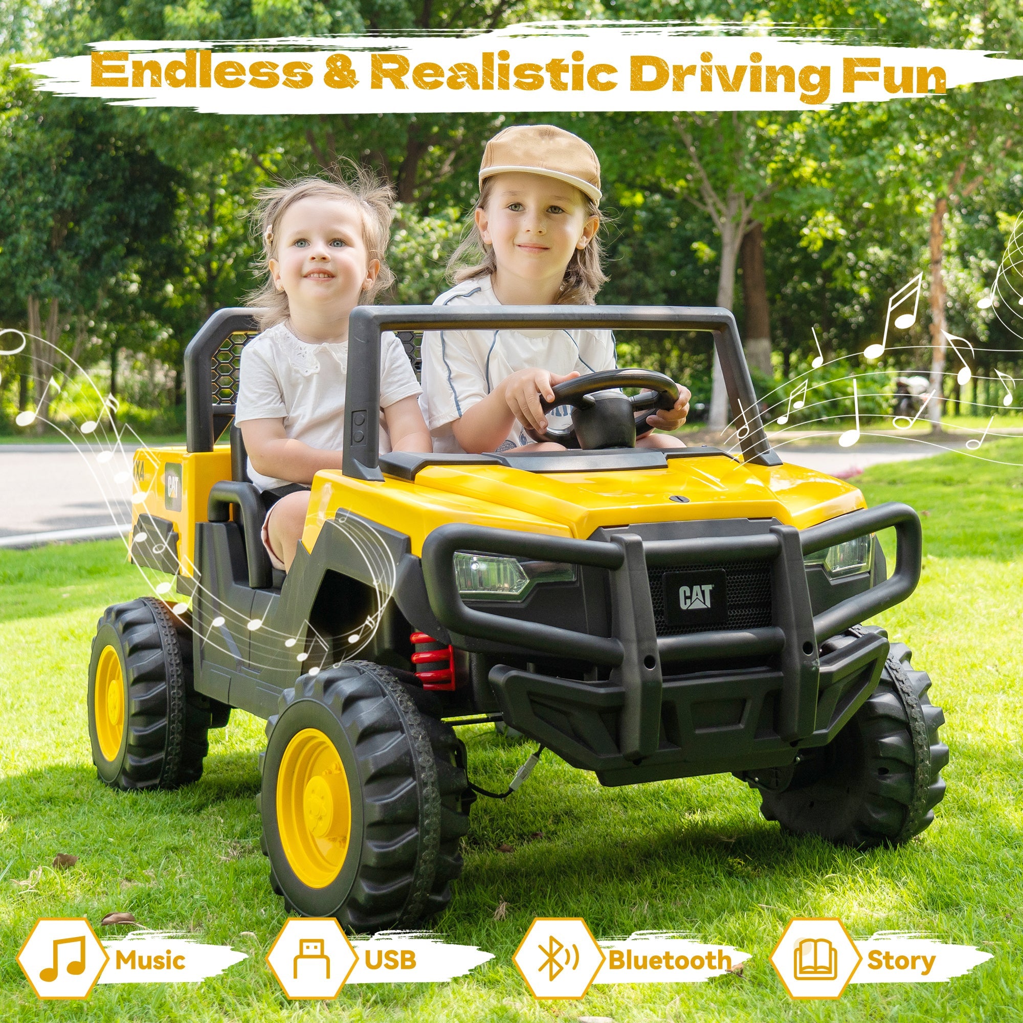 24V Licensed Caterpillar Dump Truck Ride-On