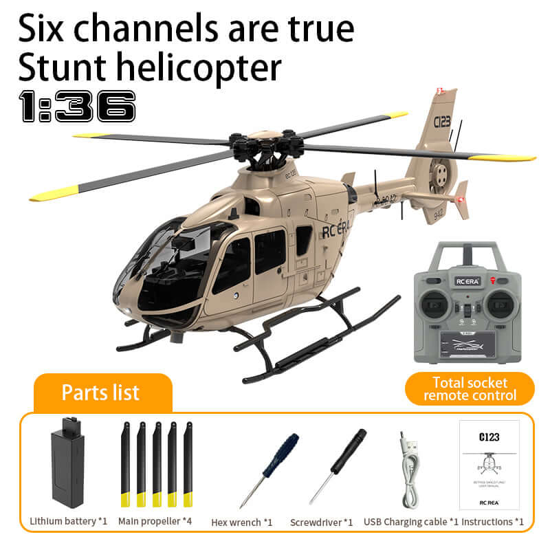 RC ERA C123 6CH Brushless RC Helicopter with Optical Flow, 3 Speed, 1-3 Batteries