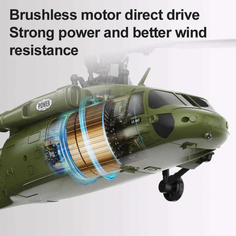 Kootai F05 Black Hawk Brushless 6CH RC Helicopter, Optical Flow, Altitude Hold
