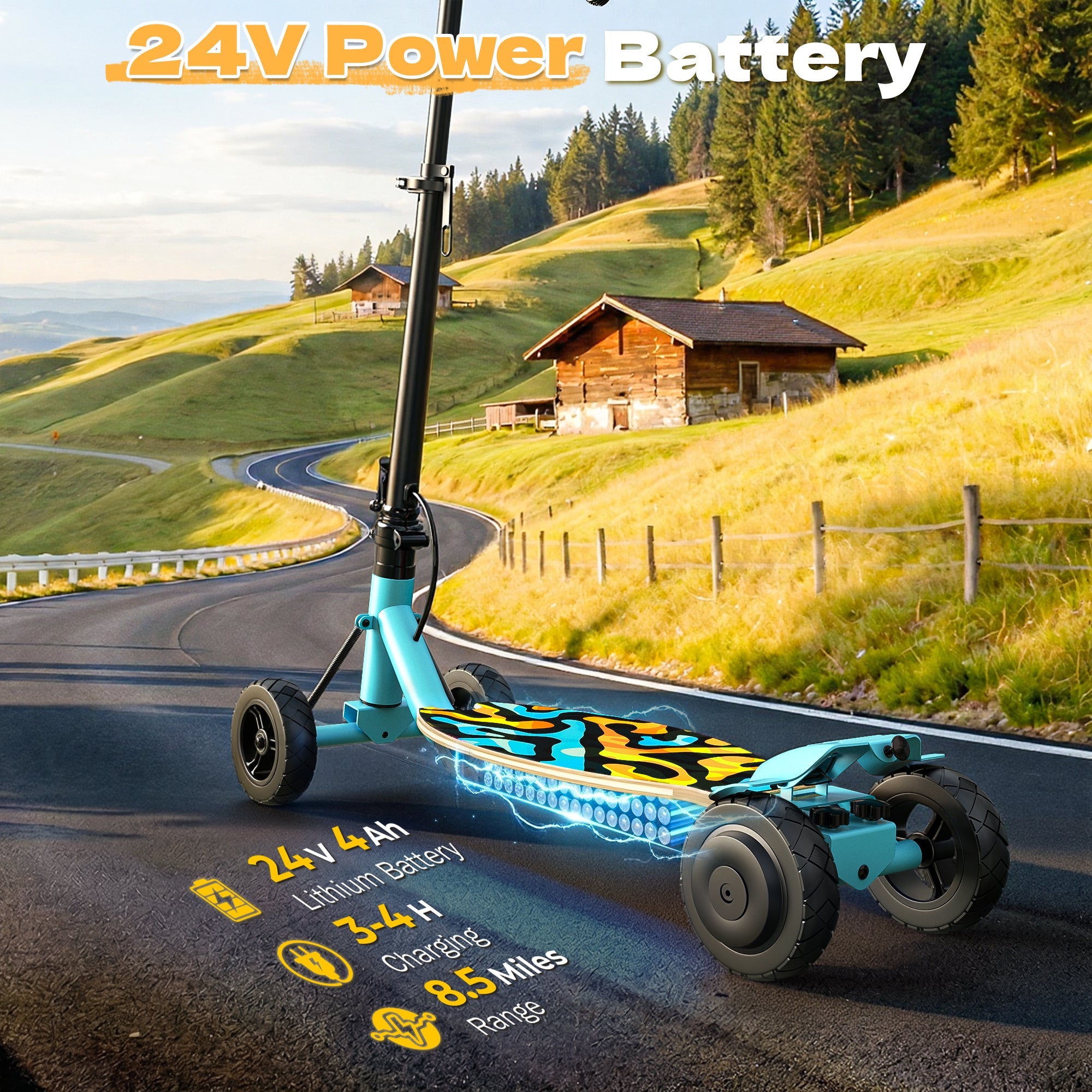 24V Kids 4-Wheel Scooter