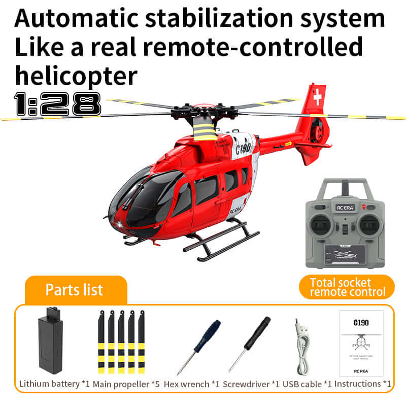 RC ERA C190 1:28 Brushless RC Helicopter, Optical Flow Hover, Altitude Hold