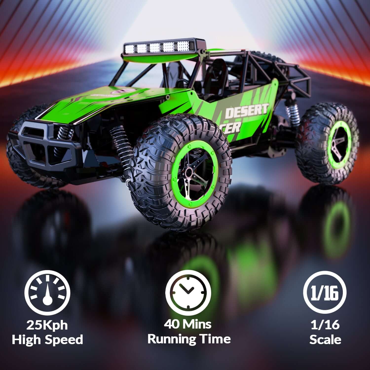 RACENT 1/16 All-Terrain RC Monster Truck for Kids