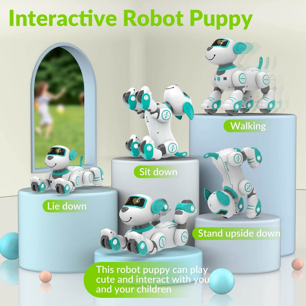 STEMTRON Programmable Robot Dog Toy - Dancing, Remote Control, 3 Colors