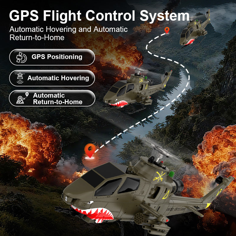 YuXiang F112S 9CH GPS RC Helicopter: 32:1 Scale AH-1 Cobra with Dual Brushless Motors