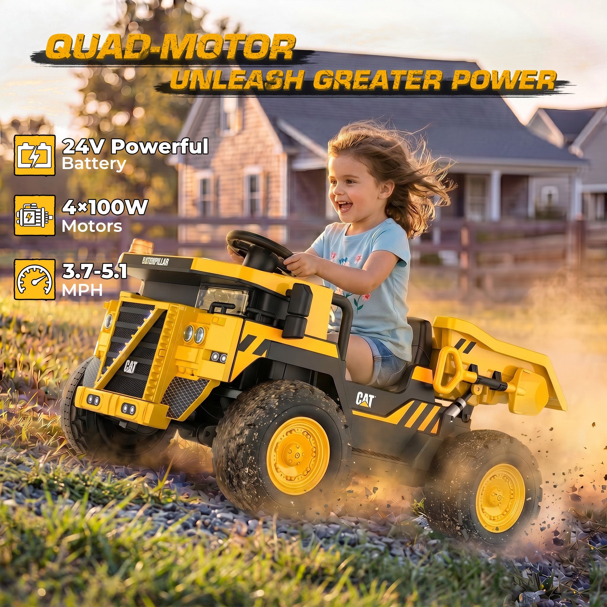 24V CAT Licensed Ride-On Dump Truck 797F