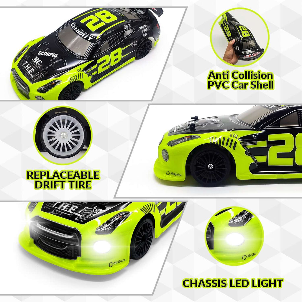 Racent 1/14 Scale High-Speed RC Drift Car with LED Lights