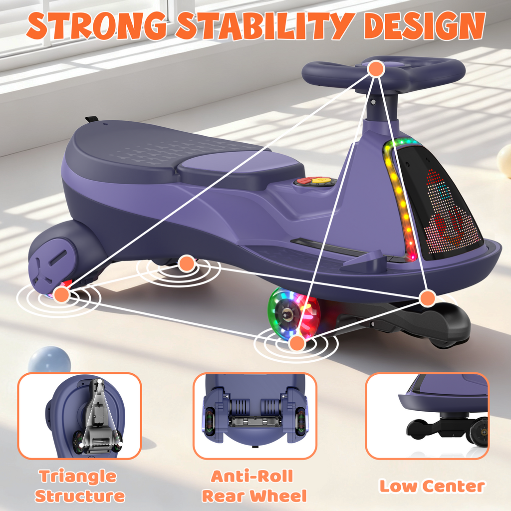 12V Electric Wiggle Car with LED Screen