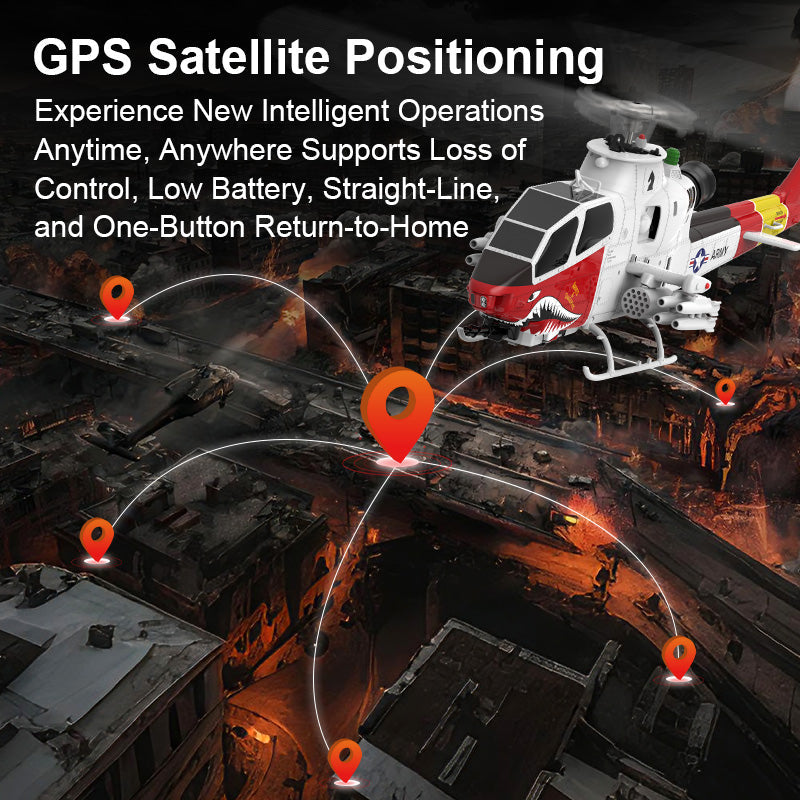 YuXiang F112S 9CH GPS RC Helicopter: 32:1 Scale AH-1 Cobra with Dual Brushless Motors