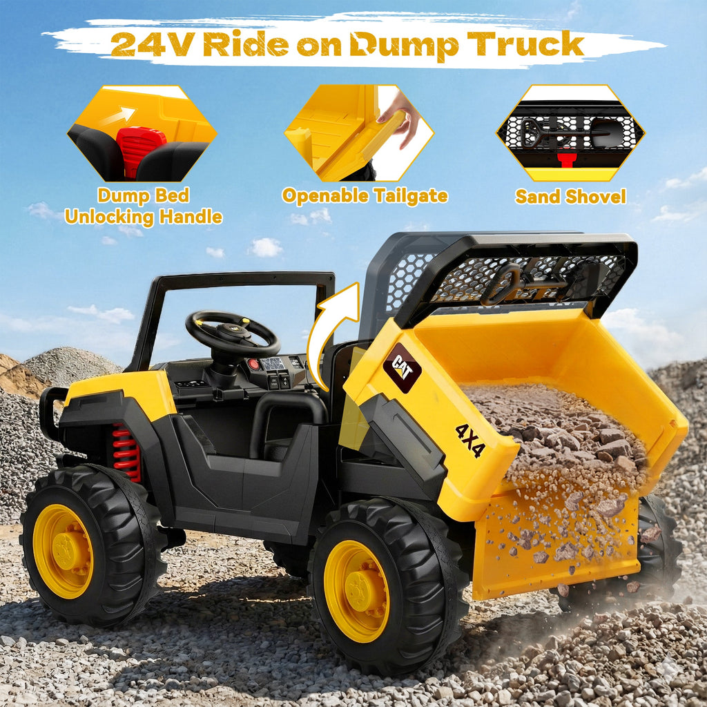 24V Licensed Caterpillar Dump Truck Ride-On