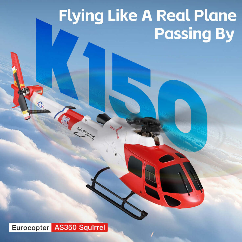 WLtoys K150 Brushless RC Helicopter - AS350 Squirrel Scale 4CH 6-Axis Gyro