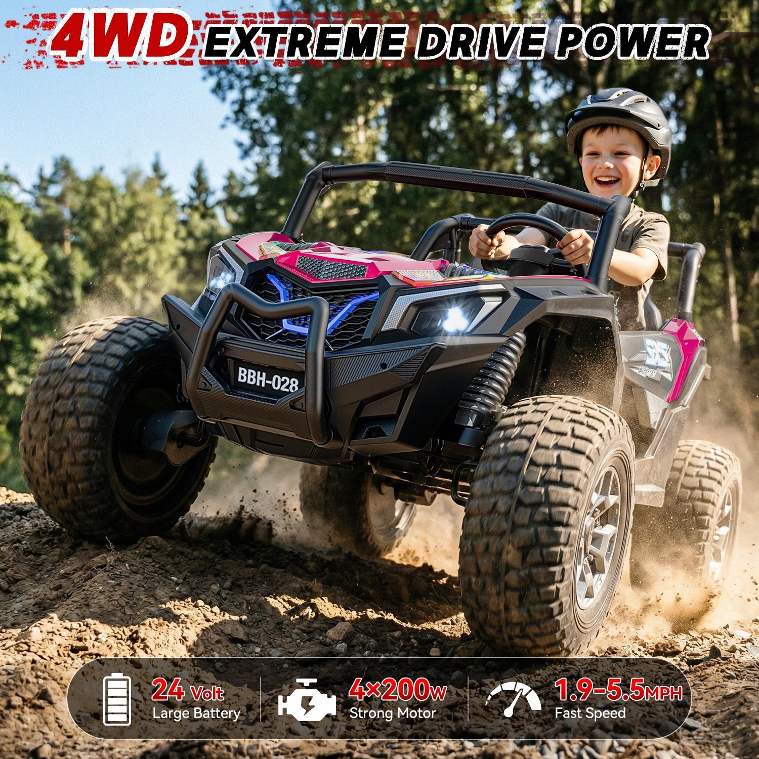 24V 4WD Kids Explorer Ride-On UTV