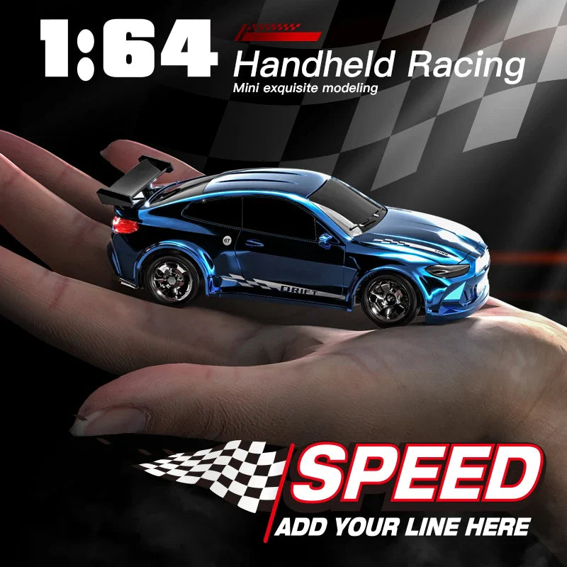 KF20 1:64 4WD Mini RC Drift Car - Desktop Racing, LED Lights, Type-C Charging