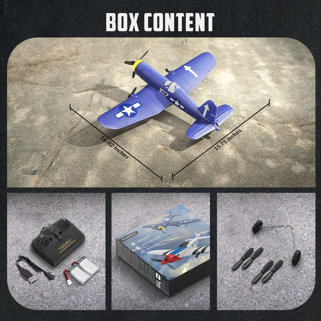 Volantex RC F4U Corsair 3CH RTF EPP Plane w/ Gyro 2.4GHz for Kids & Beginners