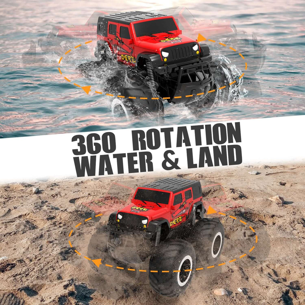 Amphibious All Terrain Off-Road Waterproof RC Monster Truck for Kids