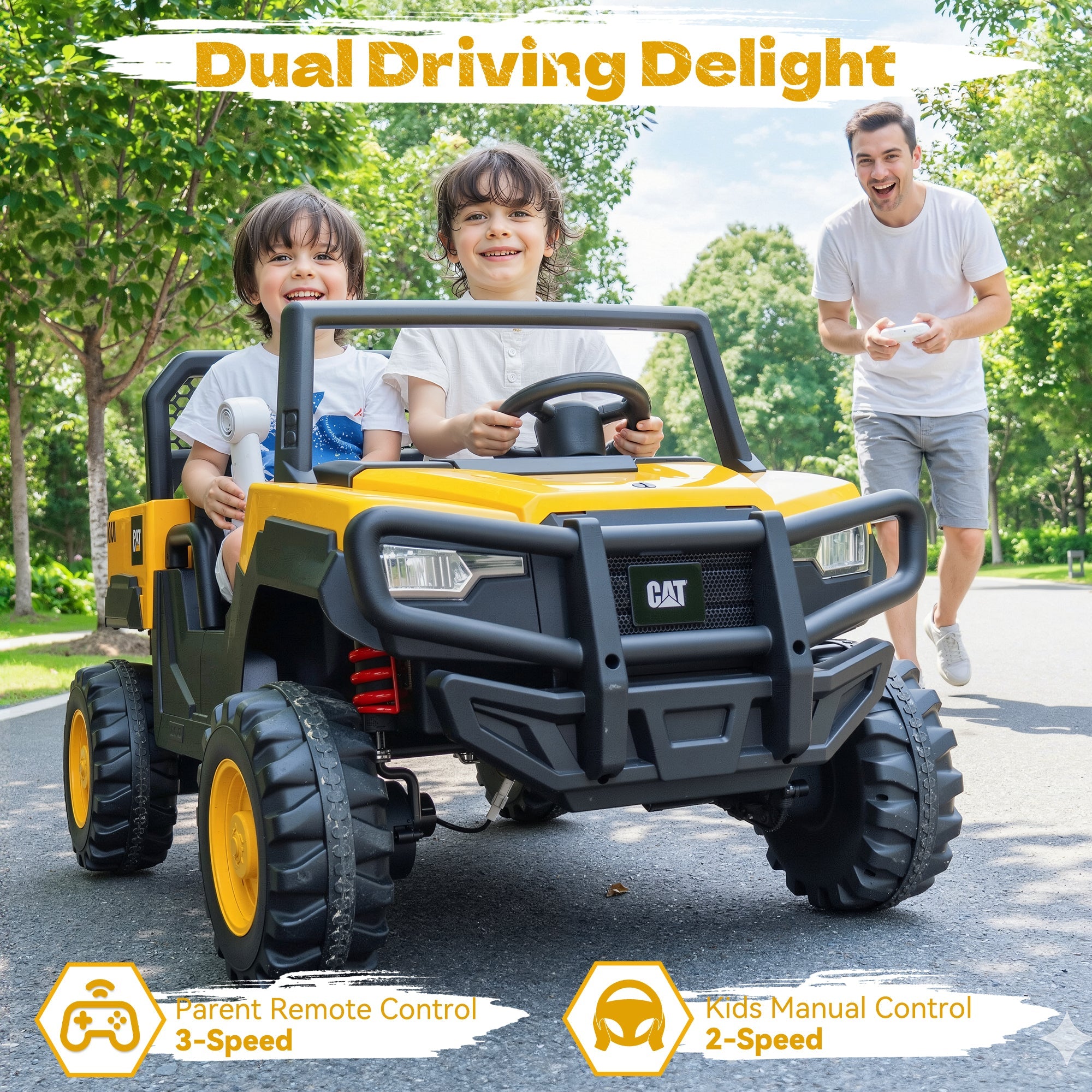 24V Licensed Caterpillar Dump Truck Ride-On