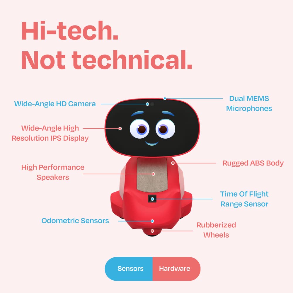 Miko My Companion Miko 3 AI-Powered Smart Robot for Kids, Interactive Coding Apps, Red, Educational Gift for Ages 5-12