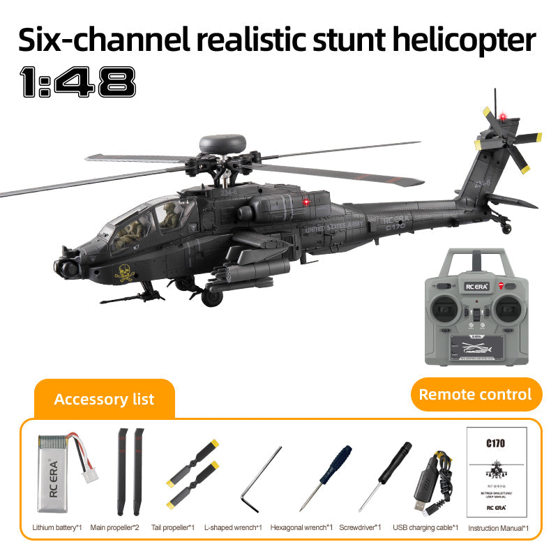 RC ERA C170 1:48 Scale Longbow Apache RC Helicopter with 3D Stunt Mode