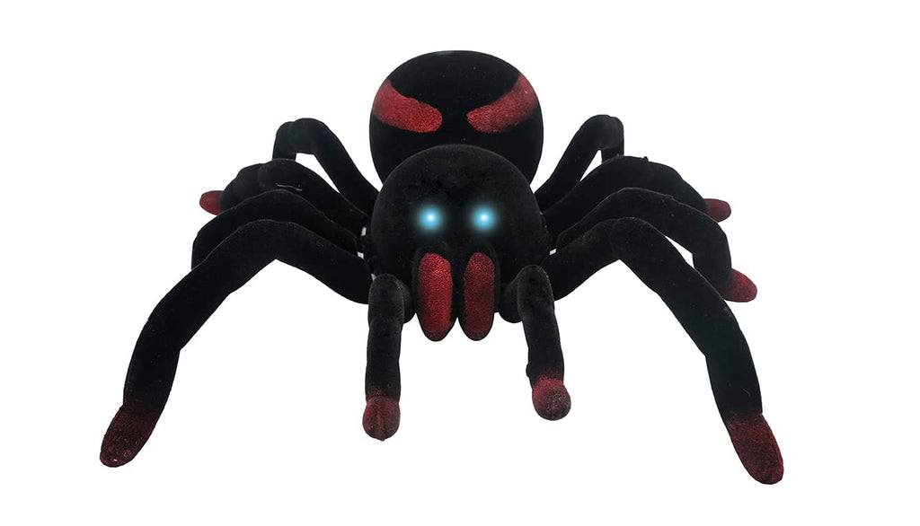 LEXiBOOK Remote Controlled Tarantula Spider, Miniature 9.53x9.84x3.07 inches, Black/Brown, Model SPIDER01, Light-Up Eyes, Plastic