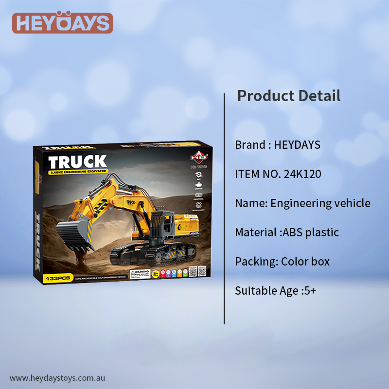 Remote Control Excavator Truck Construction Digger Toy (Set K120)