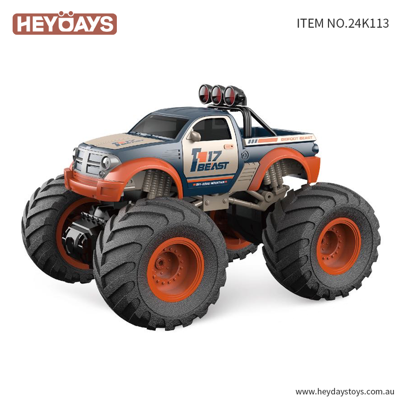1:18 Scale Monster Truck 4WD All-Terrain Remote Control Car (Set K113_Dark Orange)