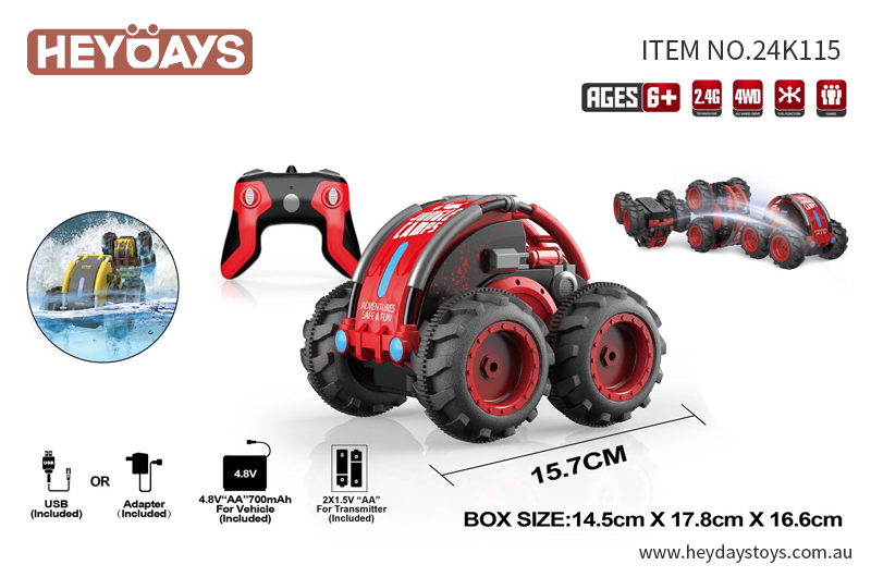All-terrain 4WD Amphibious Remote Control Stunt Car (Set K115)