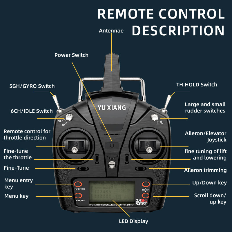 YuXiang AIRWOLF F02-V 6CH Flybarless RC Helicopter – 3D Brushless